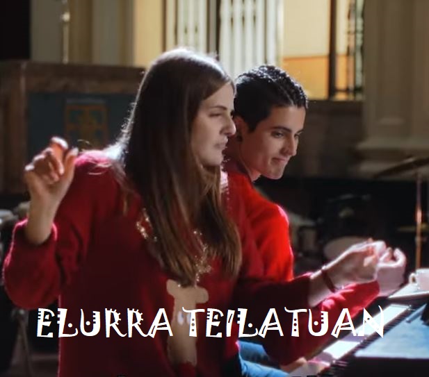 Elurra teilatuan abestiaren karatula